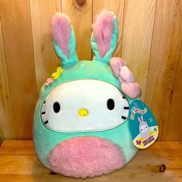 Hello Kitty Other - Hello Kitty Squishmallow Plush Toy - Mint Green and Pink